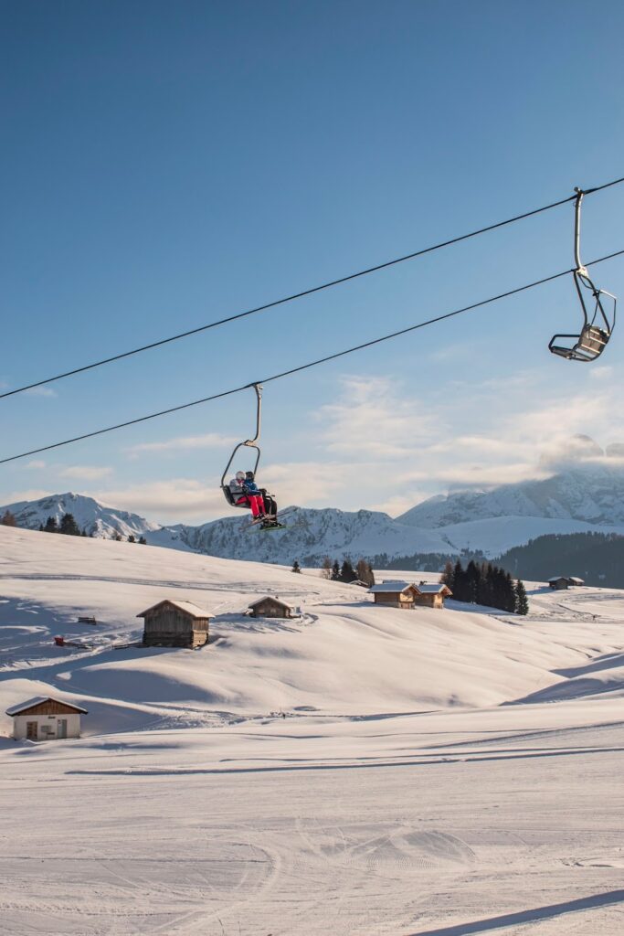wintersport in de Dolomieten